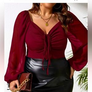Brand New Beautiful Maroon Blouse bodysuit! Negotiable!